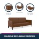 Liam Camel Faux Leather Futon Sofa